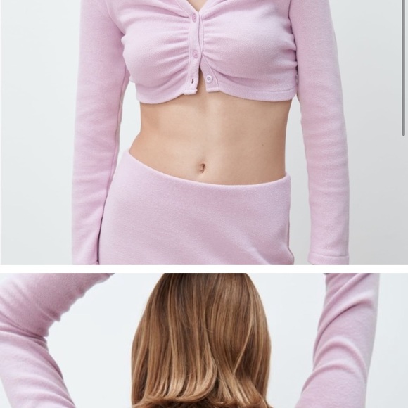 Zara off the shoulder cropped knit sweater - Picture 2 of 5